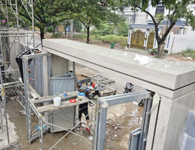 Dự án thi công đá hoa cương cho nhà phố Quận 8 